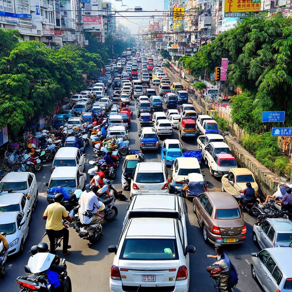 Cảnh kẹt xe điển hình vào giờ cao điểm tại ngã tư Phú Nhuận, TPHCM với dòng phương tiện dày đặc xếp hàng chờ di chuyển.